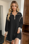 Wenrine Womens Black Oversized Sweatshirt Dresses