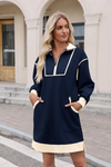 Wenrine Womens Navy Sweatshirt Dresses