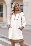 Wenrine Womens White Sweatshirt Dresses
