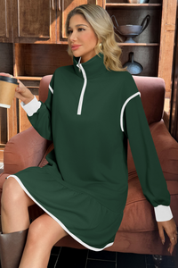Wenrine Womens Green Oversized Sweatshirt Dresses