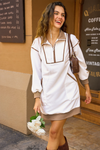 Wenrine Womens White Sweatshirt Dresses