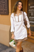 Wenrine Womens White Sweatshirt Dresses