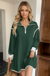 Wenrine Womens Green Oversized Sweatshirt Dresses