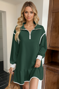 Wenrine Womens Green Oversized Sweatshirt Dresses