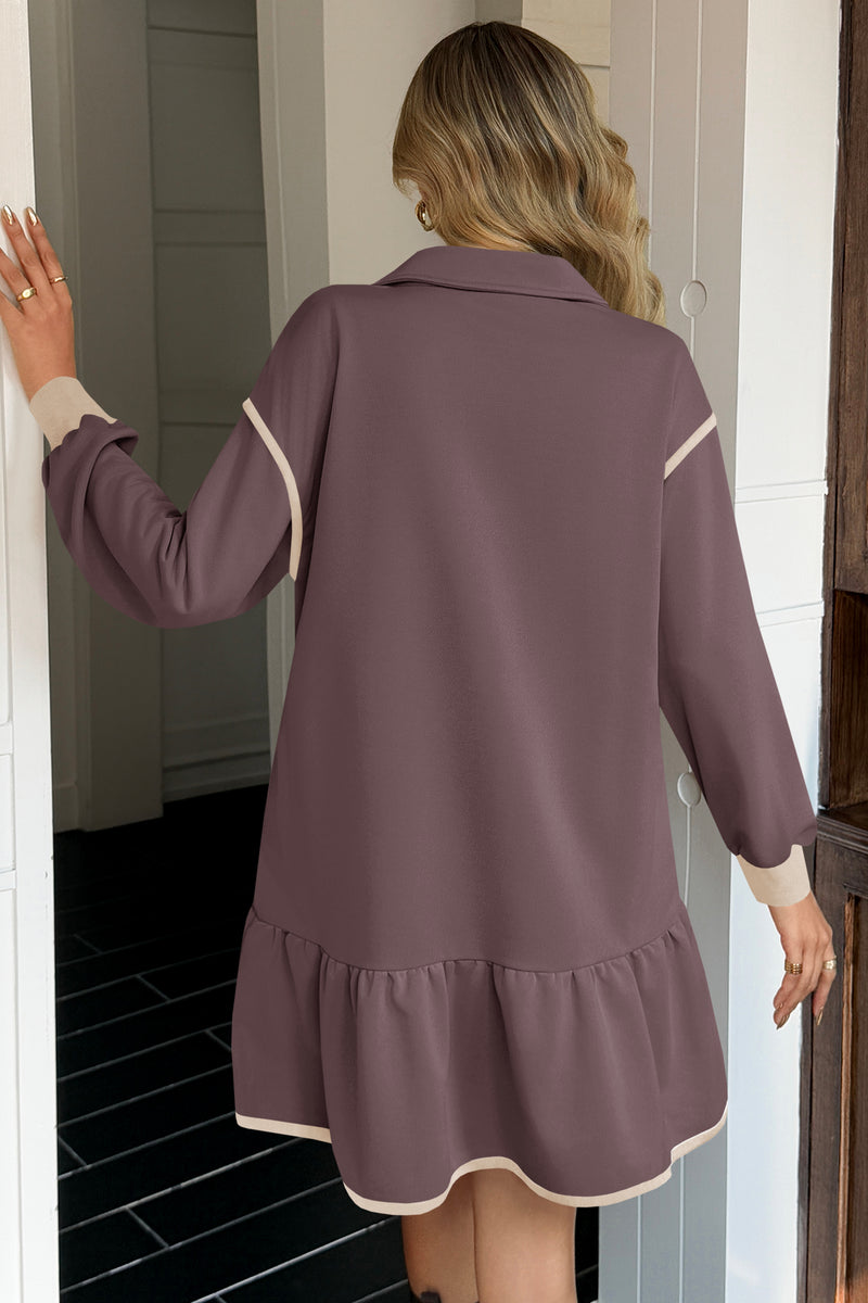 Wenrine Womens Brown Oversized Sweatshirt Dresses