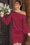 Wenrine Womens Burgundy One Shoulder Sweater Dress
