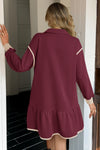 Wenrine Womens Burgundy Oversized Sweatshirt Dresses