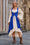 Wenrine Womens Royal Blue 2-Piece Renaissance Dress