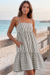 Wenrine Womens Black Strips Summer Striped Mini Dress