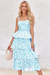Wenrine Womens Blue Strap Tie Back Flowy Dresses