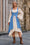 Wenrine Womens Blue 2-Piece Renaissance Dress
