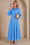 Wenrine Womens Blue Long Sleeve Maxi Dress
