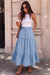 Wenrine Womens Blue Long Denim Skirt