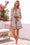 Wenrine Womens Brown Striped Button Down Mini Shirt Dress