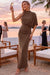 Wenrine Womens Brown Bodycon Maxi Dress