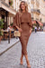 Wenrine Womens Brown 2 Piece Outfits