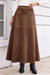 Wenrine Womens Brown Faux Suede Maxi Skirt
