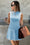 Wenrine Womens Blue Knit Pleated Ribbed Sweater Dress