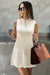 Wenrine Womens Apricot Knit Pleated Ribbed Sweater Dress