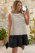 Wenrine Womens Black Striped Tank Mini Shirt Dress