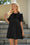 Wenrine Womens Black Peter Pan Collar Jean Dresses