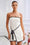 Wenrine Womens White Asymmetrical Hem Tube Top Dress