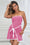 Wenrine Womens Pink Asymmetrical Hem Tube Top Dress