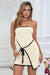Wenrine Womens Apricot Asymmetrical Hem Tube Top Dress