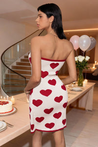 Wenrine Womens White Sexy Knit Tube Top Dresses