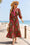 Wenrine Womens Coffee Boho Floral Flowy Dresses