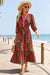 Wenrine Womens Coffee Boho Floral Flowy Dresses