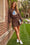Wenrine Womens Coffee 2 Piece Skirt Sets
