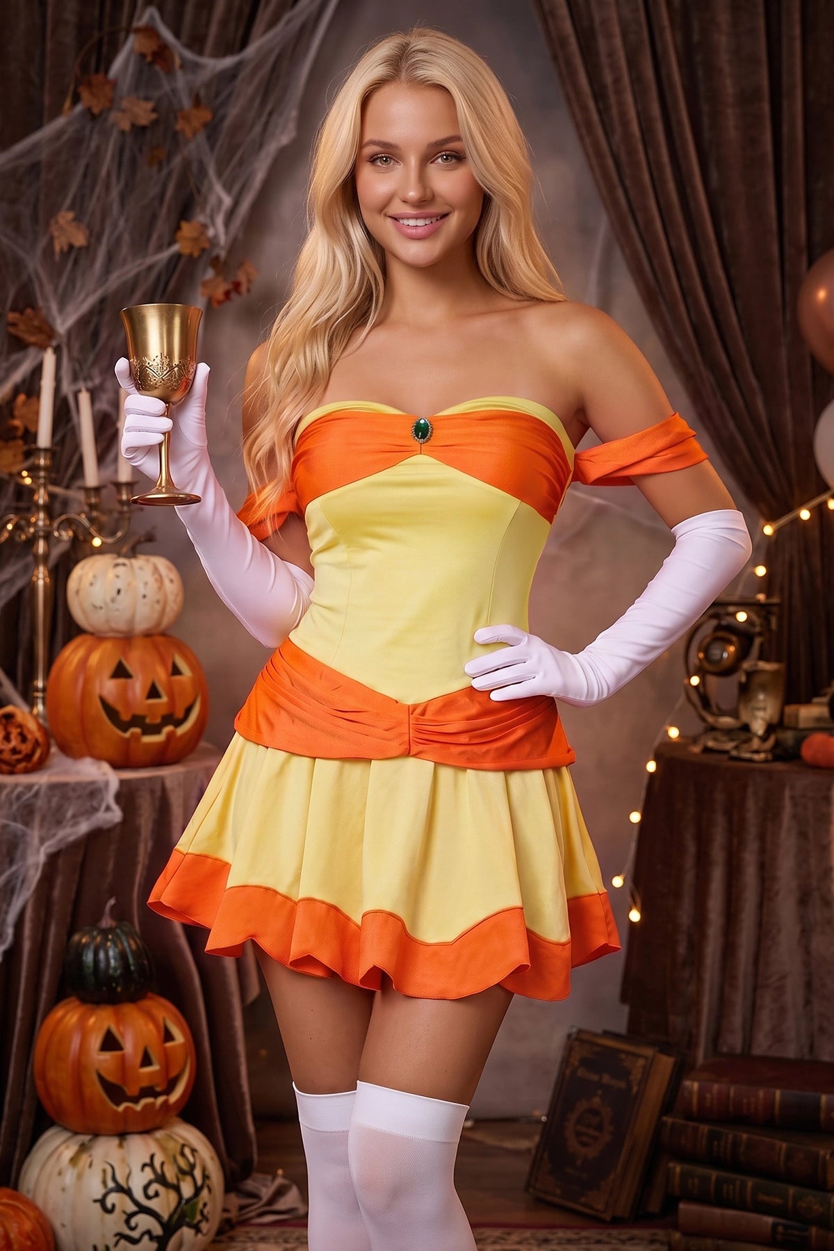 Wenrine Womens Orange Satin Princess Mini Dress