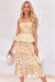 Wenrine Womens Orange Strap Tie Back Flowy Dresses