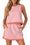 Wenrine Womens Dark Pink Gingham Tank Skirt Set