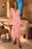 Wenrine Womens Pink Polka Dot Long Sleeve Maxi Dress