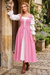 Wenrine Womens Pink 2 Piece Lace Up Dress