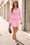 Wenrine Womens Pink V Neck Ruffle 2 Piece Outfits