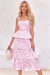 Wenrine Womens Pink Strap Tie Back Flowy Dresses