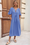 Wenrine Womens Light Blue Flutter Side Slit Pleated Maxi Dress
