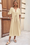 Wenrine Womens Beige Flutter Side Slit Pleated Maxi Dress