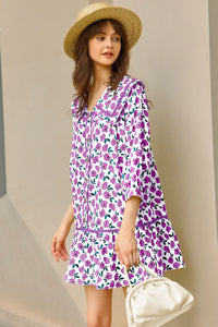 Wenrine Womens Violet Floral  Boho Beach Sundress