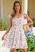 Wenrine Women White Ruffle Layered Swingh Babydoll Sundress