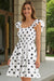 Wenrine Women Black&White Ruffle Layered Swingh Babydoll Sundress