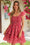 Wenrine Women Red Ruffle Layered Swingh Babydoll Sundress