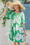 Wenrine Womens Green Flutter Floral V Neck Mini Dress