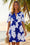 Wenrine Womens Navy Flutter Floral V Neck Mini Dress