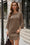 Wenrine Womens Brown Slit Loose Shift T Shirt Dress