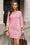 Wenrine Womens Pink Slit Loose Shift T Shirt Dress