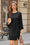 Wenrine Womens Black Slit Loose Shift T Shirt Dress